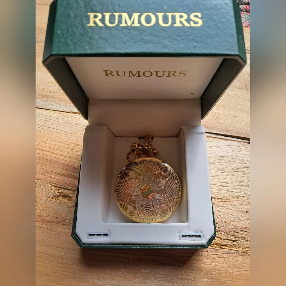 Rumours Gold Pocket Watch NIB Vintage
